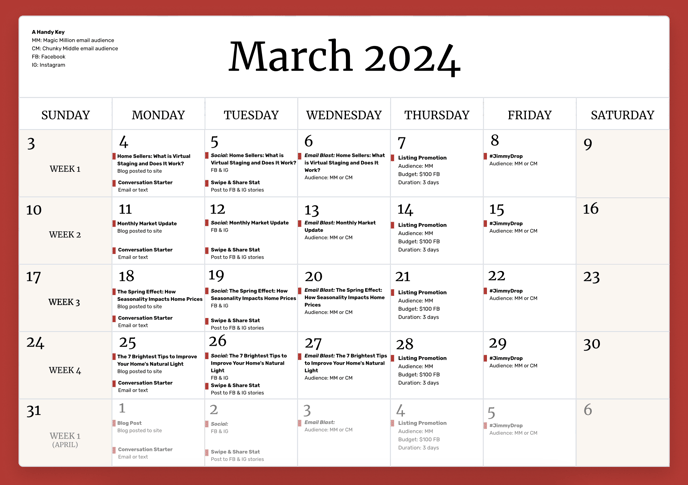 March 2024 Curaytor Marketing Calendar