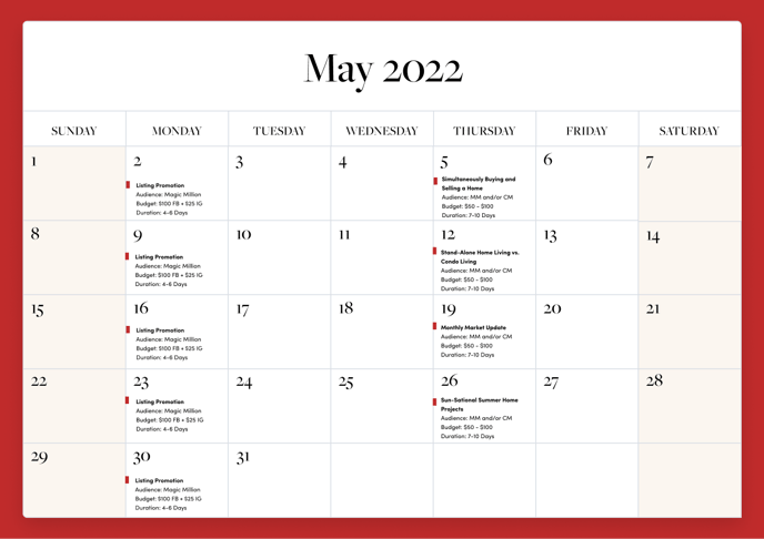 Content Calendar - Base - May