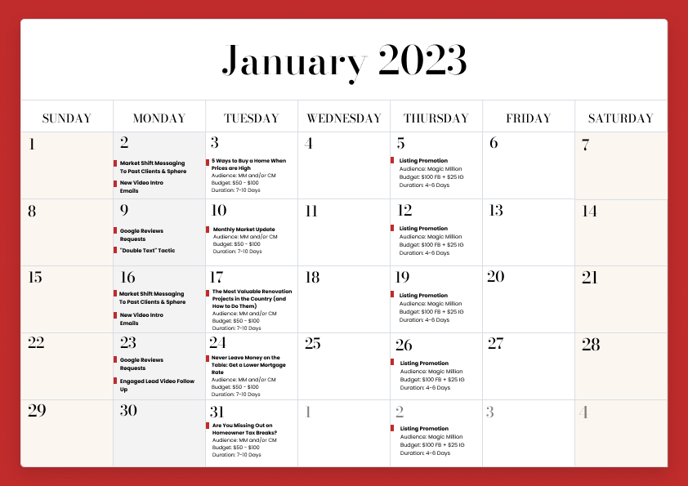 Jan 2022 Marketing Calendar